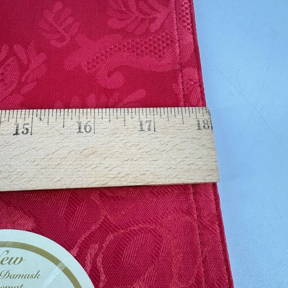 Better Home Red Damask Placemats Set of 6 18x12 Christmas Holiday Table Decor